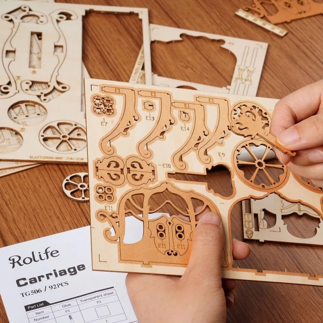 RoboTime Holz 3D Puzzle Historischer Kutsche