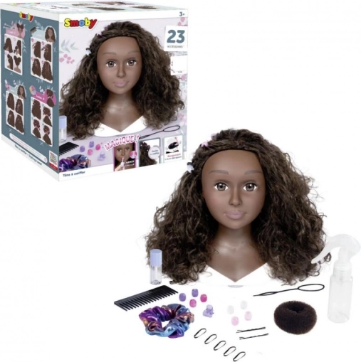 Frisierkopf Afro mit Zubehör und magischem Make-up