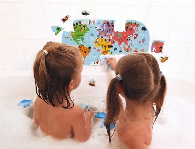 Weltkarte Puzzle für die Badewanne