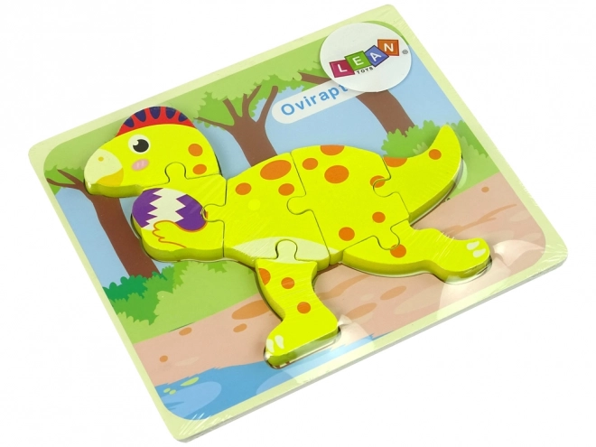 Holzpuzzle Dinosaurier Oviraptor und Stegosaurus