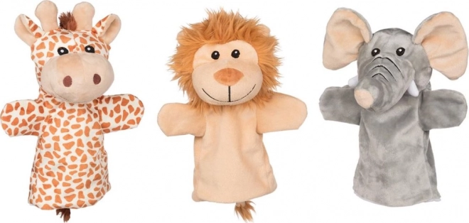 Goki Handpuppen Set - Elefant, Giraffe und Löwe