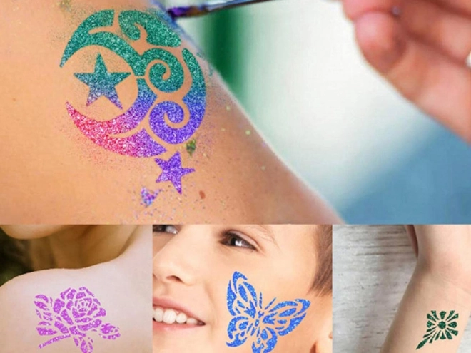 Großes Set für Glitzertattoos