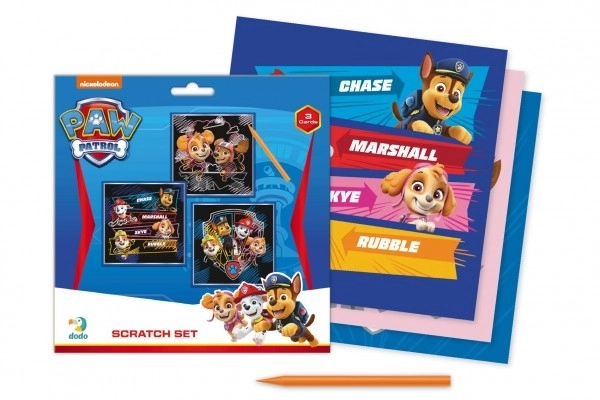 Kratzbilder Paw Patrol farbig 3 Stück