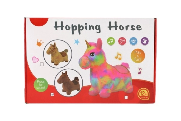 Hüpfspielzeug Einhorn Plüsch Weiß mit Sternen