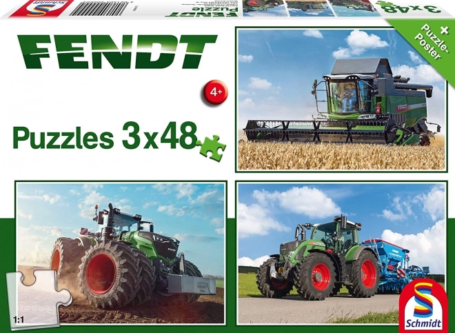 Schmidt Traktoren Fendt Puzzle Set 3x48