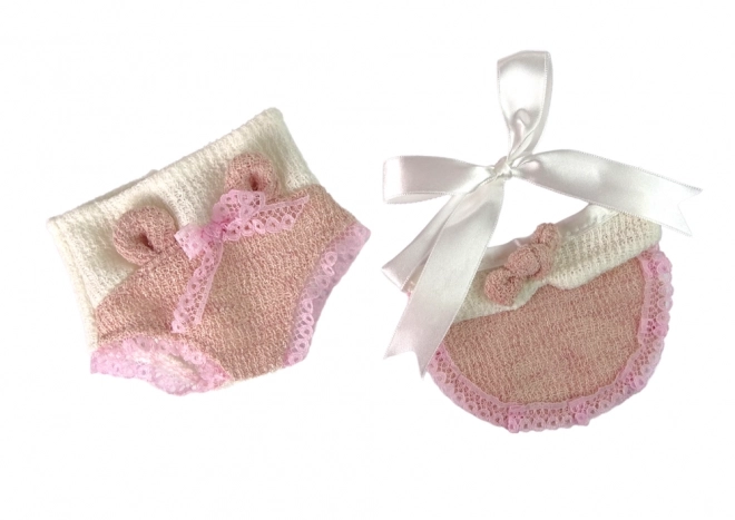 Süßes Babypuppe mit Strickpullover und rosa Mütze 30 cm