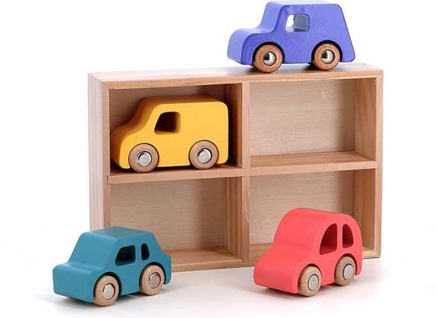 Set von 4 hölzernen Autos City von Vilacity