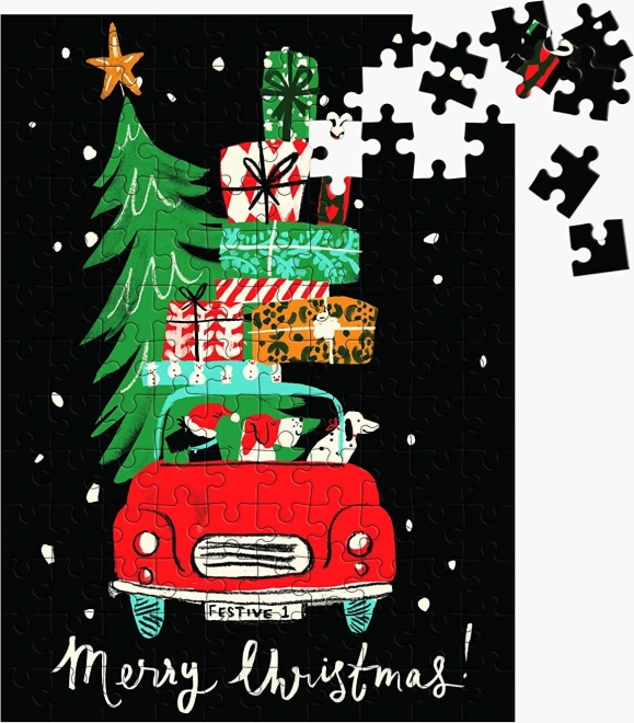 Galison Puzzle Weihnachtsauto 130 Teile