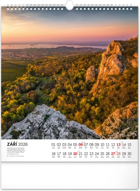 Wandkalender Spaziergänge durch die mährische Landschaft 2026