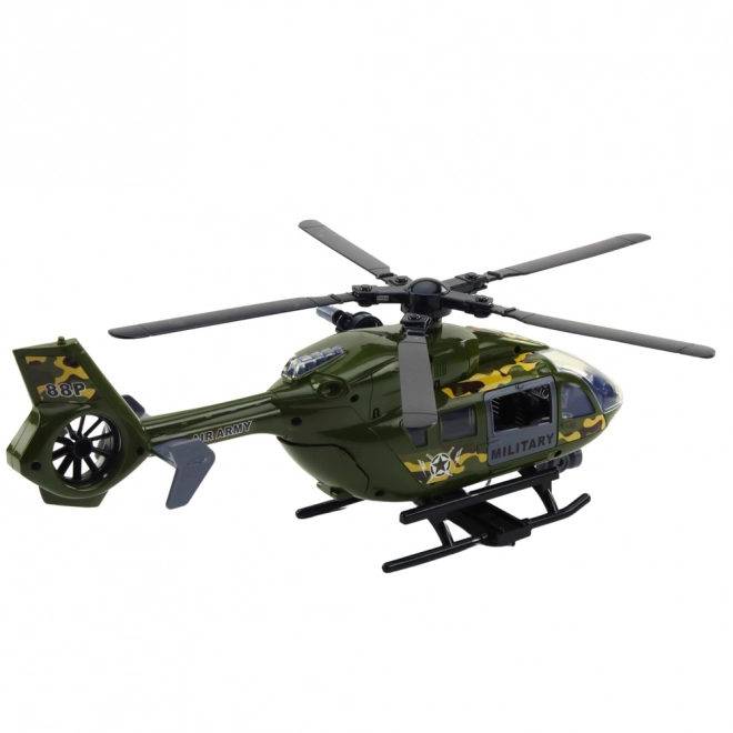 Militärischer Hubschrauber mit Lichtern und Soundeffekten