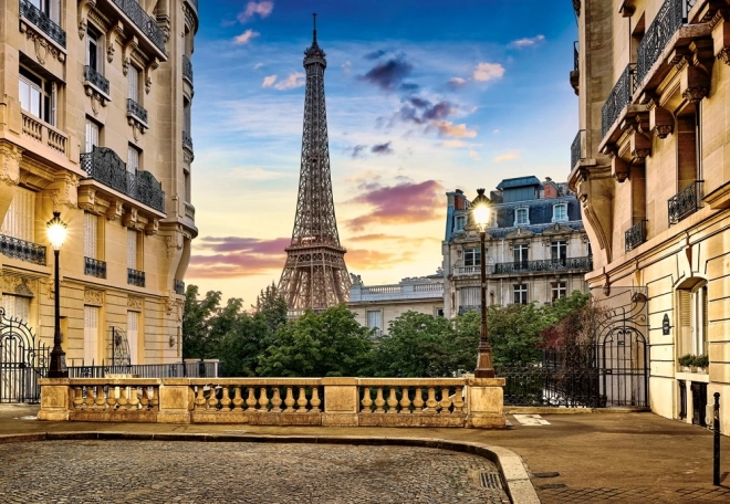 Puzzle 1000 Stücke Spaziergang in Paris bei Sonnenuntergang