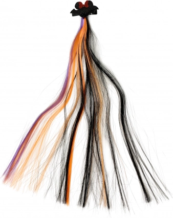 Regenbogensträhne mit Halloween-Haarspange