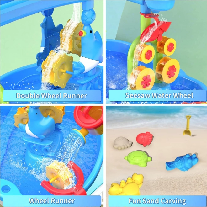 Woopie Kinderspiel-Wassertisch XL für Wasser- und Sandspiel mit 37 Teilen