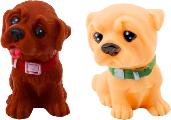 Set aus süßen Welpenfiguren, gummiartig, 6 Stk.