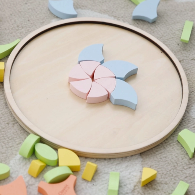 Pastellfarbene Mandala Montessori Mosaik Blumen
