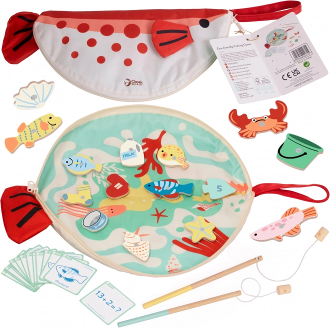 Bildungsspiel zum Angeln von Fischen mit Magnet und Karten CLA