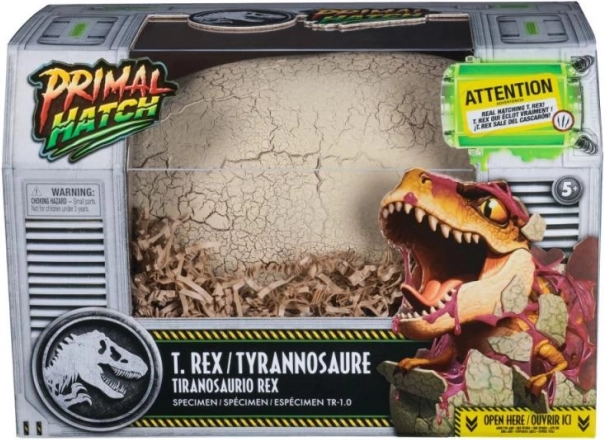 Interaktiver T-Rex aus dem Ei schlüpfend