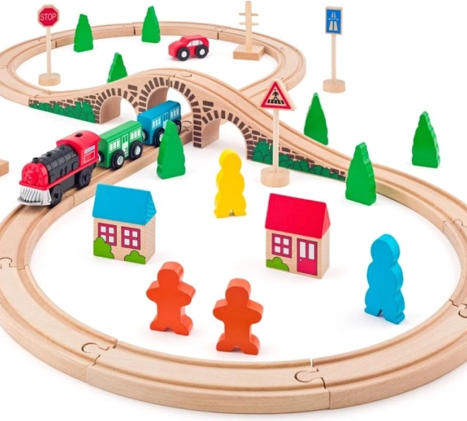Woody Achtförmige Eisenbahnstrecke mit Elektrolokomotive