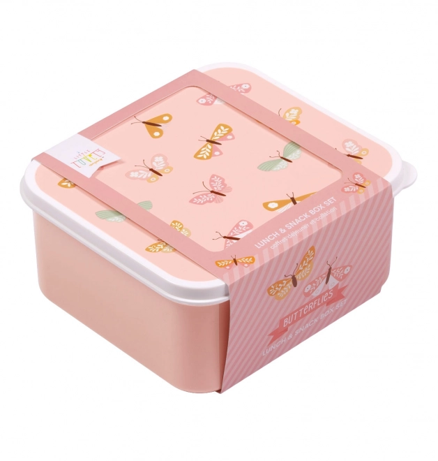 A Little Lovely Company Set aus vier Brotzeitboxen – Schmetterlinge