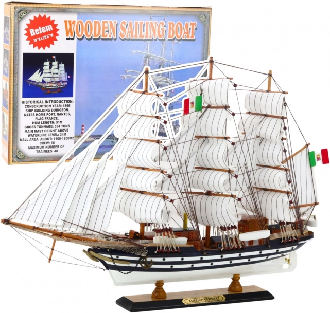 Dekoratives Schiffsmodell Amerigo Vespucci 64x46cm
