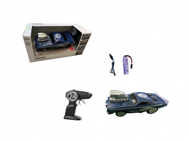 RC Drift Auto Blau mit Lichteffekten