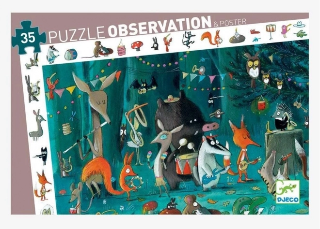 DJECO Puzzle Beobachtung: Waldorchester 35 Teile