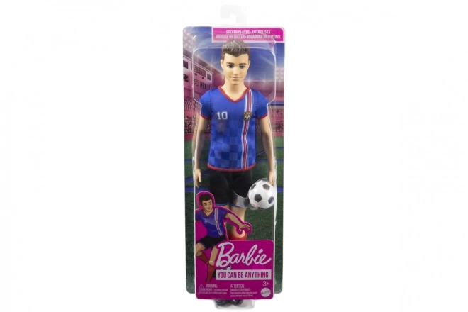 Barbie Fußballpuppe Ken in blauem Trikot