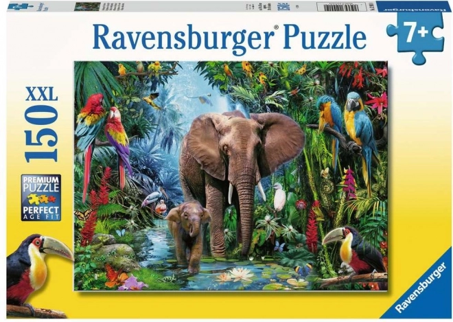 Ravensburger Puzzle Elefanten im Dschungel XXL 150 Teile