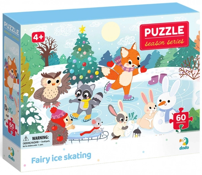 Dodo Puzzle Jahreszeiten: Magisches Winter-Eislaufen 60 Teile