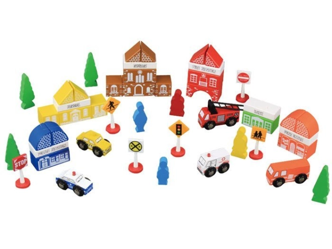 Buntes Städtchen zum Bauen