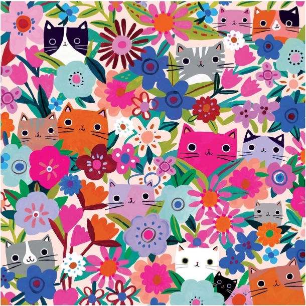 Puzzle Katzen in den Blumen 500 Teile