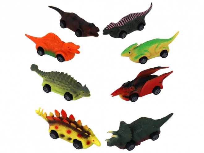 Set Bunte Dinosaurier-Autos 8-teilig