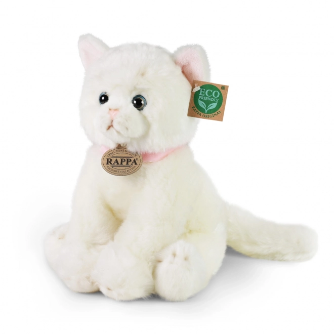 Sitzende Plüschkatze Weiß 25 cm ECO-FRIENDLY