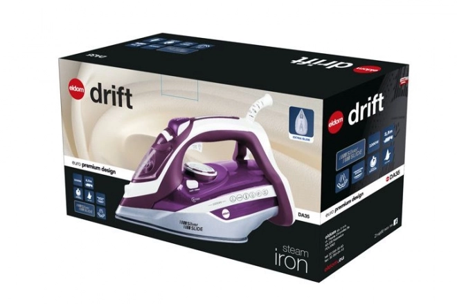 Lila Dampfbügeleisen mit Anti-Kalk-Filter