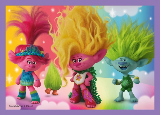 Trolls: Buntes Abenteuer Puzzle 4 in 1