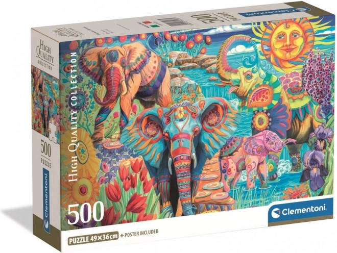 Puzzle Karneval der Elefanten 500 Teile