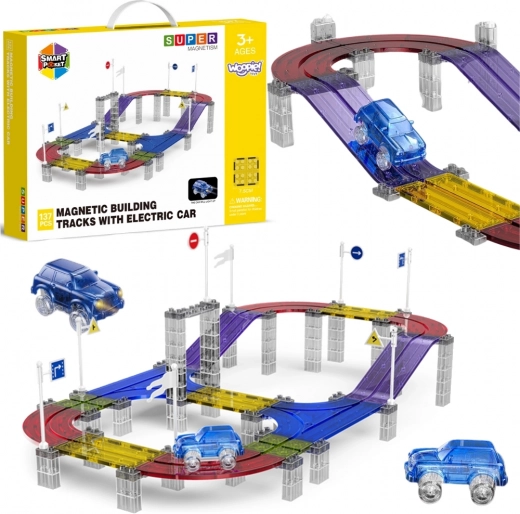 Woopie magnetische Rennbahn mit Auto, 137 Teile