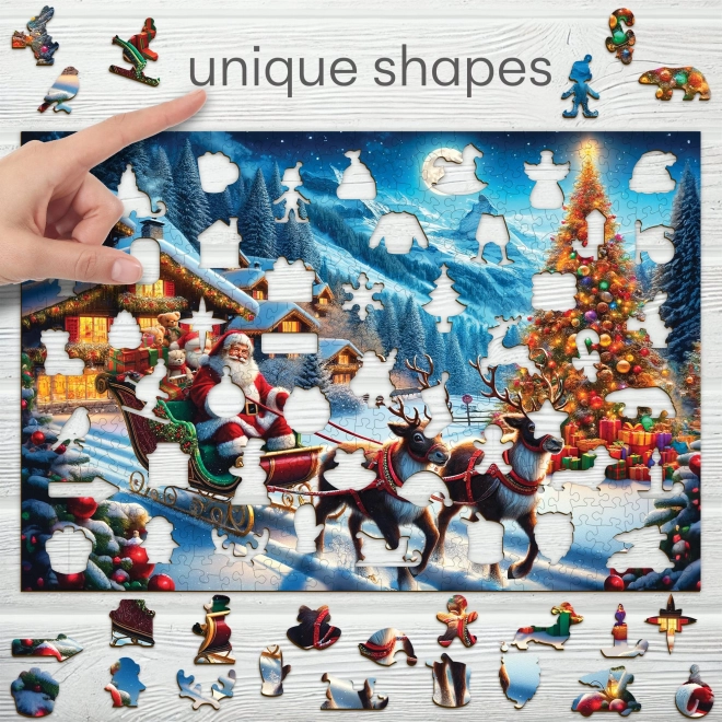Holzpuzzle Weihnachtsmannschlitten 505 Teile