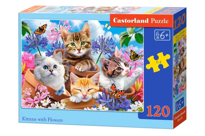 Puzzle Katzen in Blumen 120 Teile