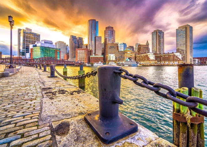 Puzzle ENJOY Bostoner Hafen in der Dämmerung, USA – 1000 Teile