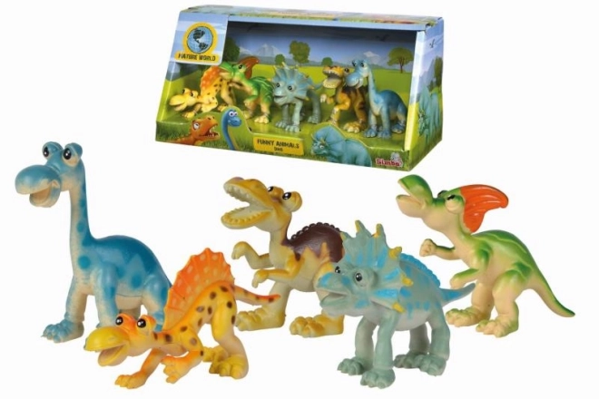 Fröhliche Dinosaurier Spielzeugfiguren Set