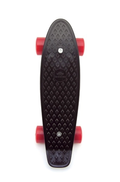 Pennyboard Skateboard für Anfänger – Schwarz, rote Räder