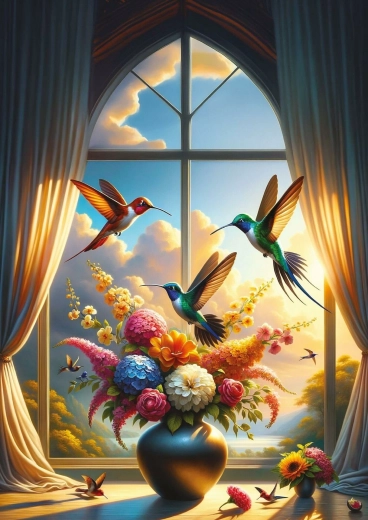 Puzzle Symphonie der Flügel und Blumen 500 Teile