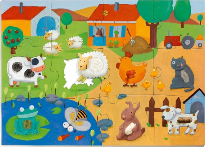 Djeco Taktiles Einlegepuzzle Bauernhof