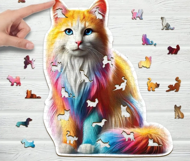 Holz-Puzzle Regenbogenkatze 250 Teile