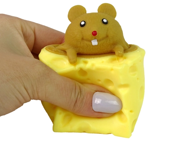 Antistress-Spielzeug Squishy Maus im Käse