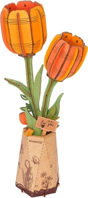 ROBOTIME 3D Holzpuzzle Orangefarbene Tulpe