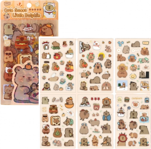 Capybara Sticker Set für Personalisierung und Dekoration 110 Stk.