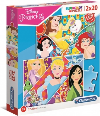 Puzzle 2×20 Teile Super Color – Prinzessinnen