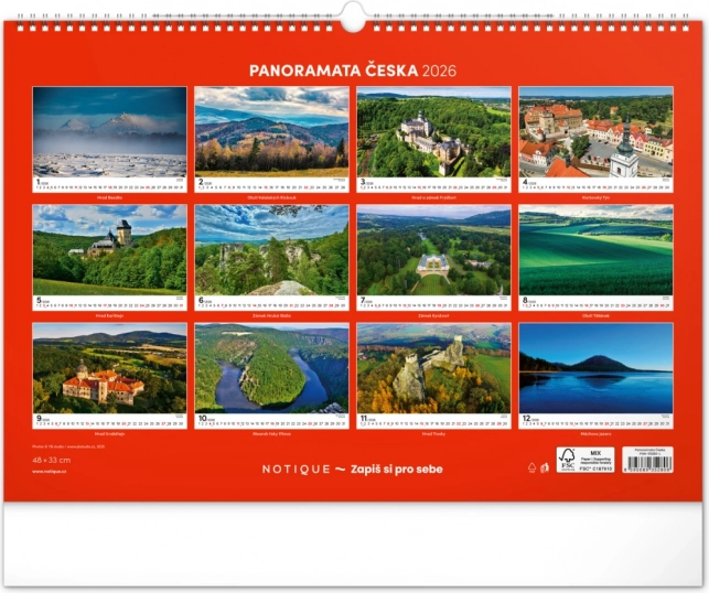 Wandkalender Panoramata Tschechiens 2026